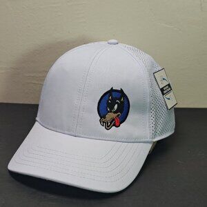 Outdoor Cap Hat Snap Back White Breathable Mesh Wicking Embroidered Dog Logo